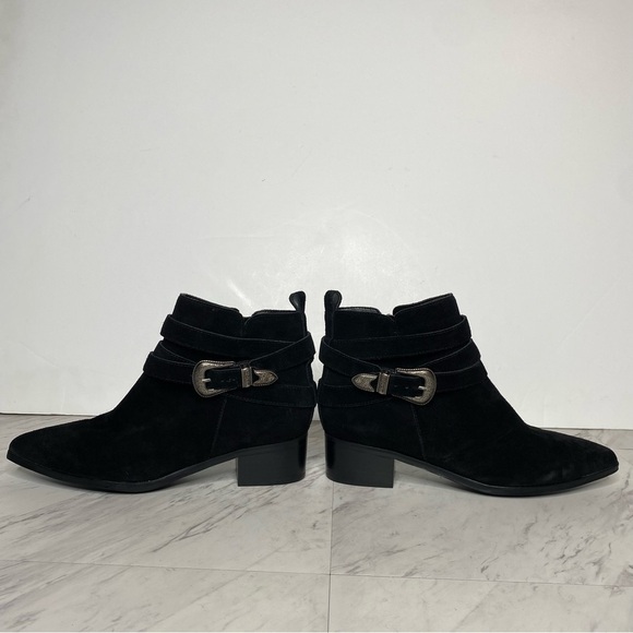 New! Marc Fisher Yandi Western Black Suede Bootie 8M - Picture 7 of 13